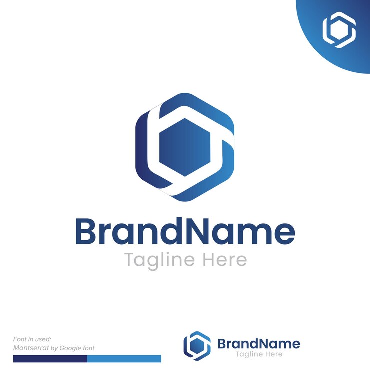 Vector logotipo de vector de icono hexagonal degradado simple