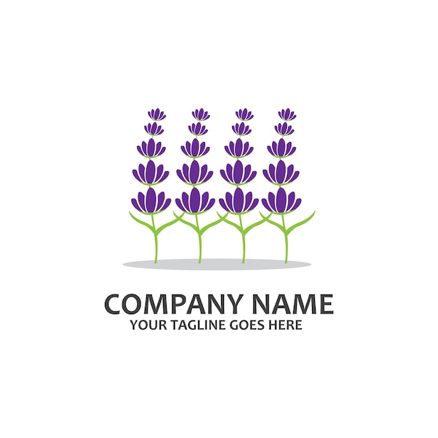 Logotipo de vector de icono libre de flor de lavanda simple