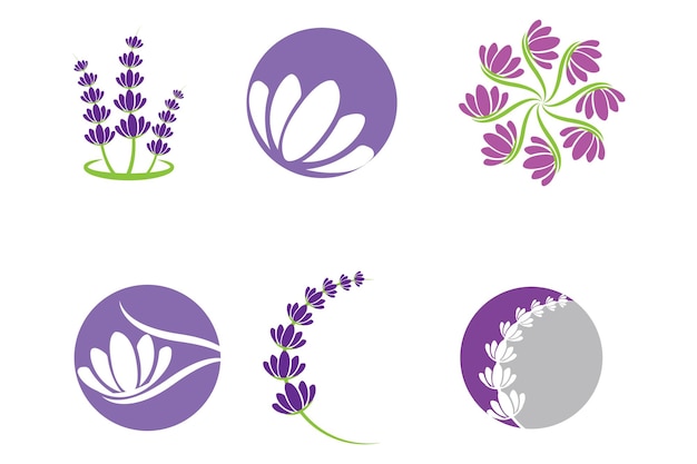 Logotipo de vector de icono libre de flor de lavanda simple