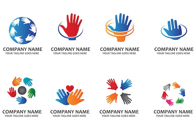 Logotipo de vector de icono de mano simple