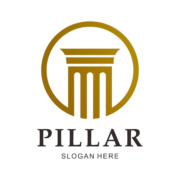 Logotipo del vector de la justicia del pilar