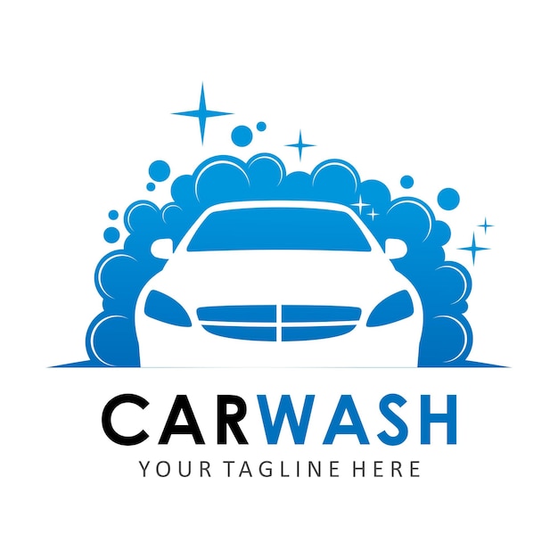 Logotipo del vector de lavado de automóviles
