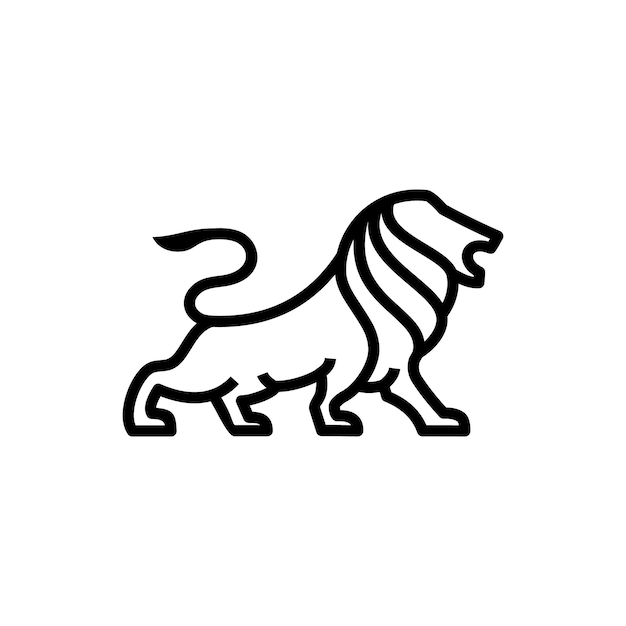 logotipo de vector de león de contorno