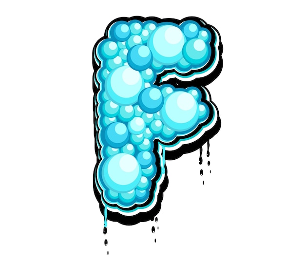 Logotipo de vector de letra Aqua Bubble F