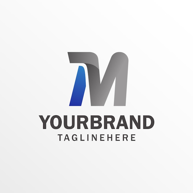 Logotipo de vector de letra M con ilustración vectorial Plantilla de diseño de logotipo de alfabeto