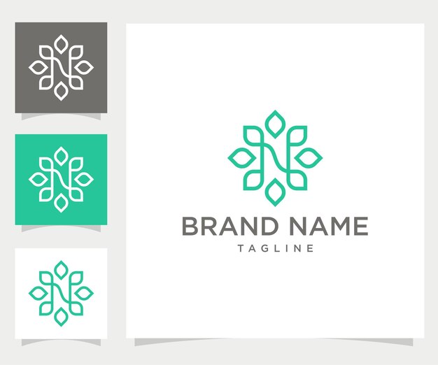 Logotipo del vector de la letra N natural