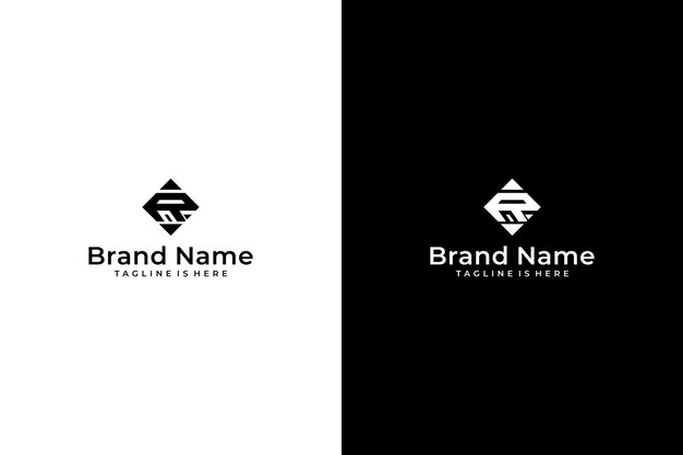 logotipo del vector de la letra R de rombo abstracto