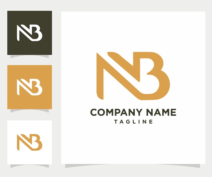 Vector el logotipo del vector de letras nb tiene un estilo minimalista limpio