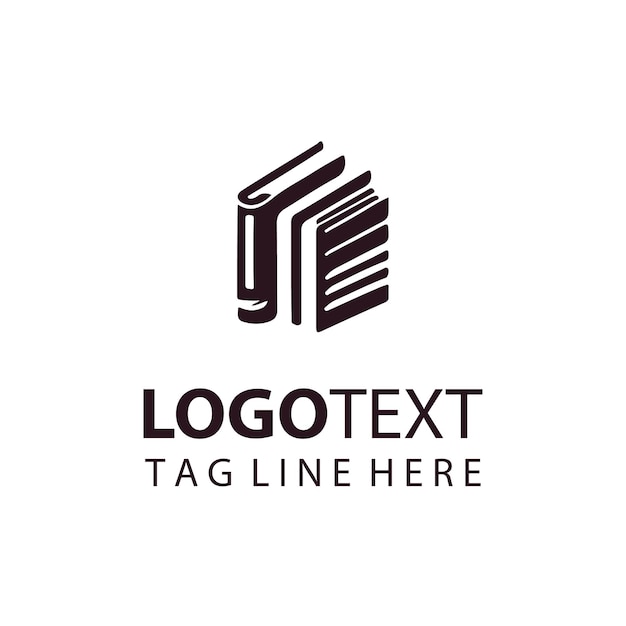 Logotipo del vector del libro de pluma
