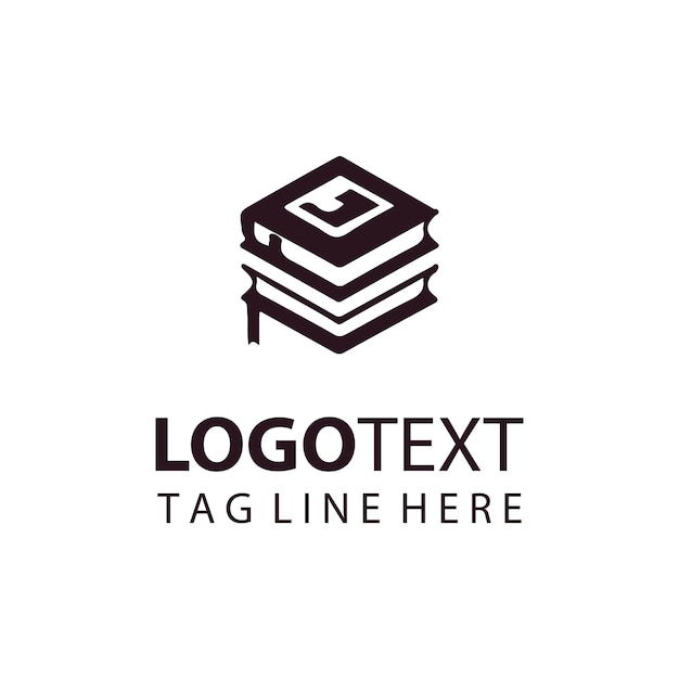 Logotipo del vector del libro de pluma