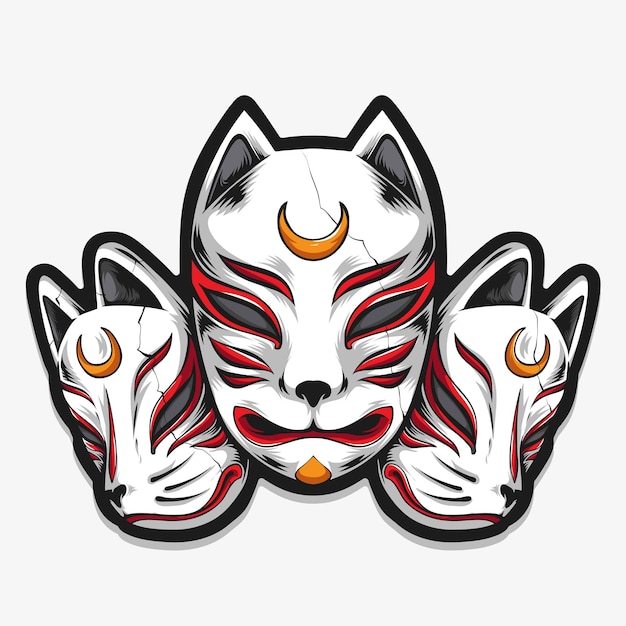 Vector logotipo de vector de máscara japonesa kabuki