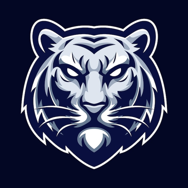El logotipo del vector de la mascota de la cabeza de tigre