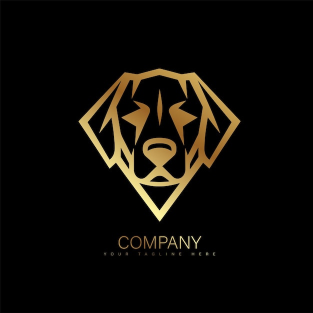 Logotipo de vector de mascota de perro Diseño de logotipo de línea de vector de cara de perro de lujo