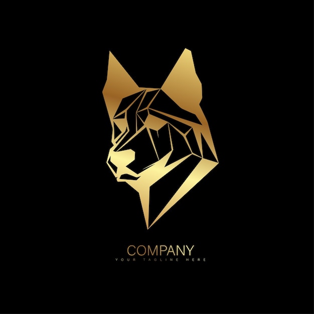 Logotipo de vector de mascota de perro Diseño de logotipo de línea de vector de cara de perro de lujo