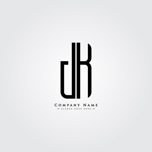 Logotipo de vector mínimo JK Logotipo de negocio simple para el monograma J y K