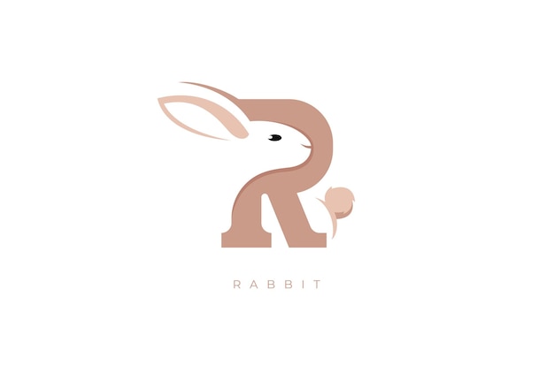 Vector el logotipo del vector de monograma rabit r