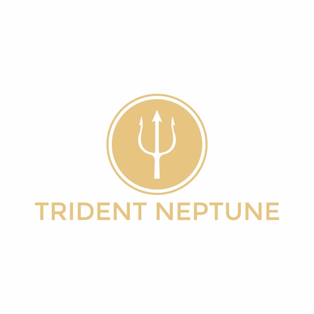 Logotipo de vector de neptuno tridente moderno