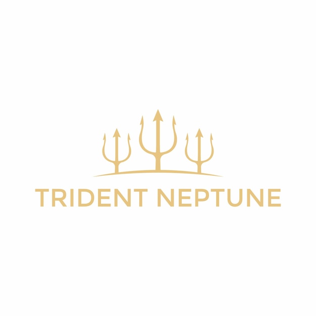 Logotipo de vector de neptuno tridente moderno