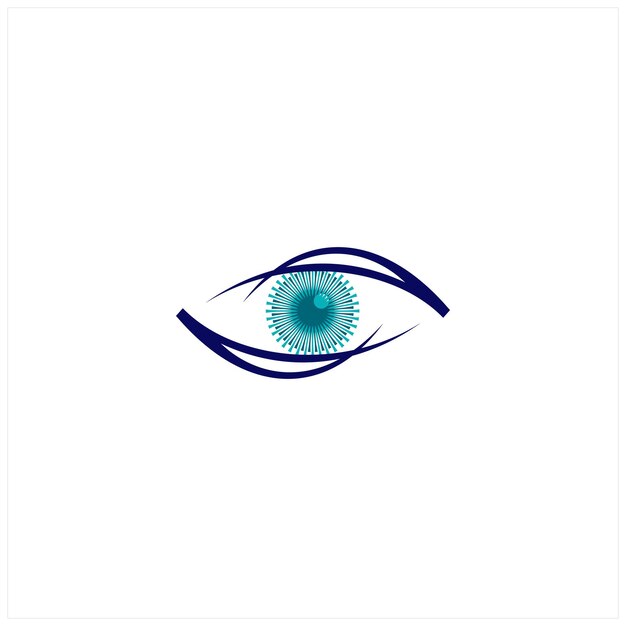 El logotipo del vector de ojo giratorio en espiral infinito es el logotipo de la vista del obturador de la cámara creativa