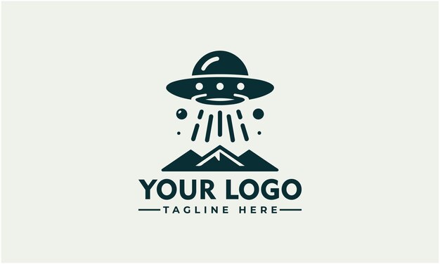 Logotipo de Vector de OVNI Logotipo de Astronauta Vector Diseño de logotipo vectorial de OVNI para la identidad empresarial