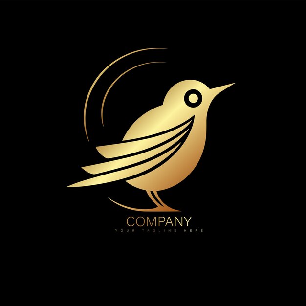 Logotipo de vector de pájaro volador diseño de logotipo de línea de vector de pájaro de lujo