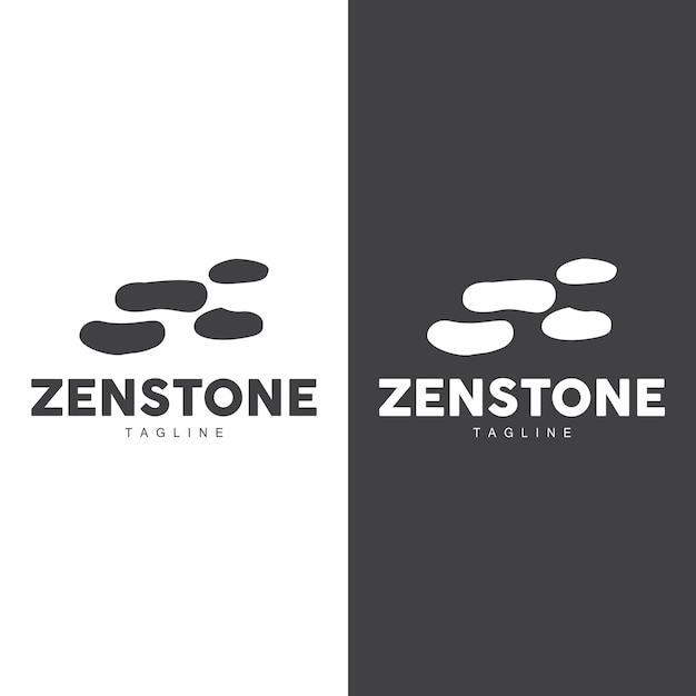 Logotipo Vector Piedra Diseño Piedra Equilibrio Hito Vector Templet Símbolo Ilustración