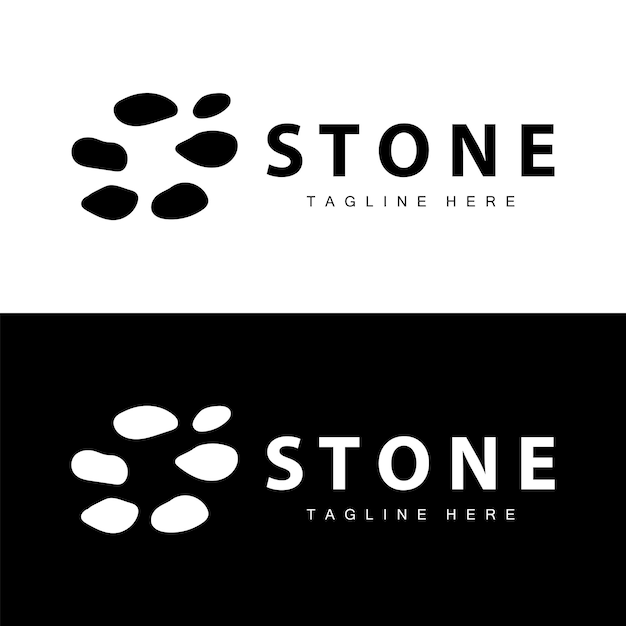 Logotipo Vector Piedra Diseño Piedra Equilibrio Hito Vector Templet Símbolo Ilustración