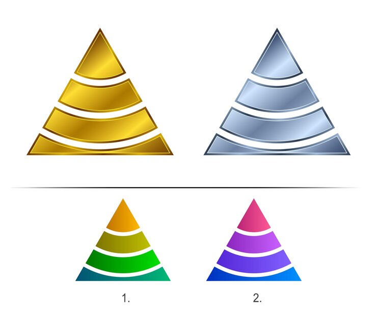 Vector logotipo de vector piramidal idea de logotipo de empresa de la serie ilustración vectorial