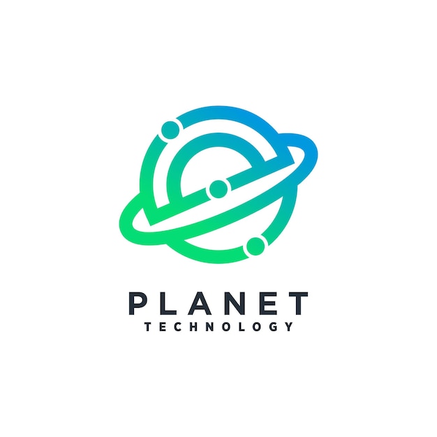 El logotipo de Vector Planet Tech con un vector premium de estilo creativo moderno