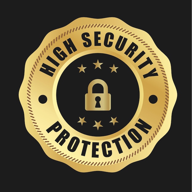 Logotipo de vector de protección de alta seguridad Diseño de insignias de confianza de alta seguridad
