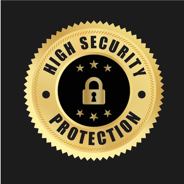 Logotipo de vector de protección de alta seguridad Diseño de insignias de confianza de alta seguridad