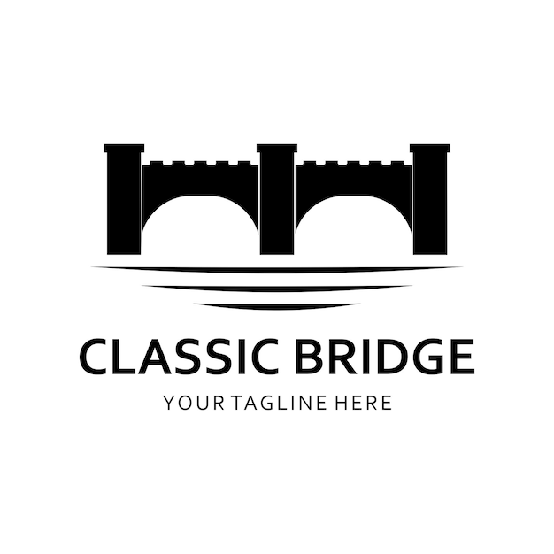 logotipo de vector de puente de silueta