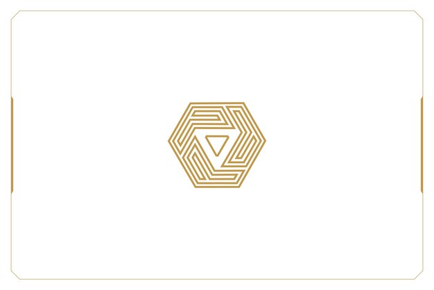 Logotipo de vector de redes de comercio de marketing de hexágono abstracto