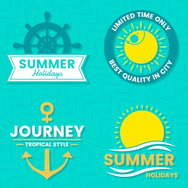 Logotipo de vector retro de verano para banner