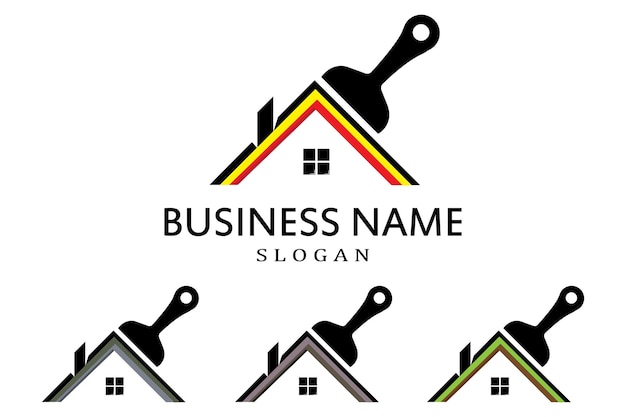 Logotipo de vector de símbolo de pintura de pincel de color simple