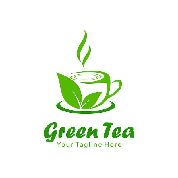 Logotipo del vector del té verde