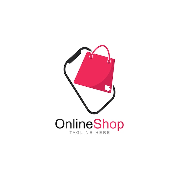 Logotipo de vector de tienda en línea para ilustración de icono de negocio