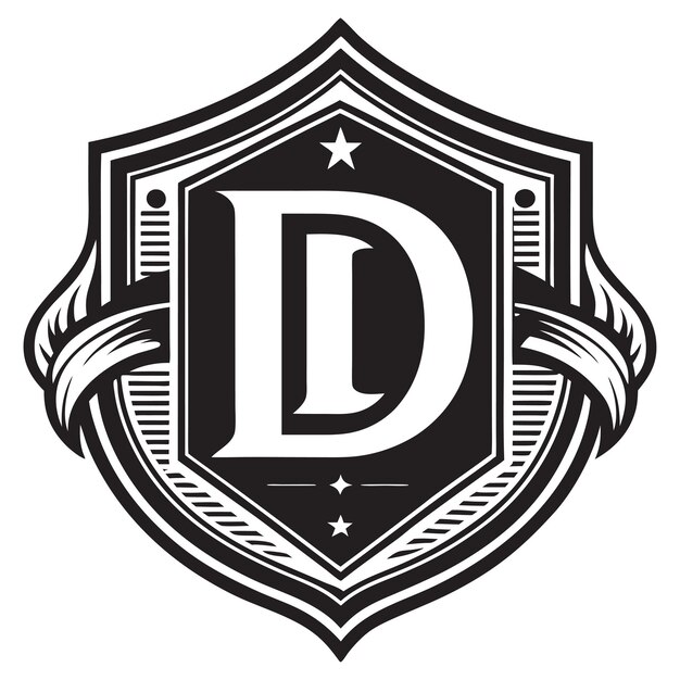 Logotipo del vector de tipo de letra D de la empresa