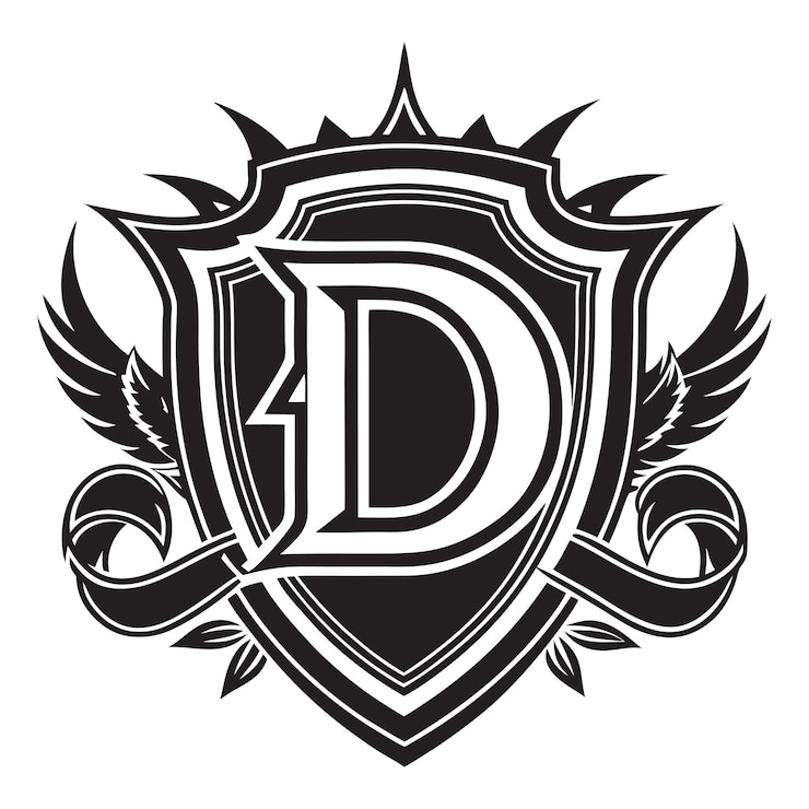 Vector logotipo del vector de tipo de letra d de la empresa
