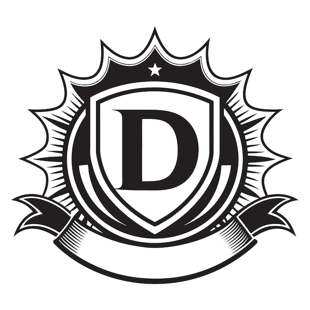 Logotipo del vector de tipo de letra D de la empresa