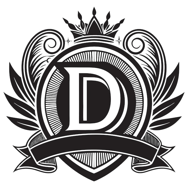 Logotipo del vector de tipo de letra D de la empresa