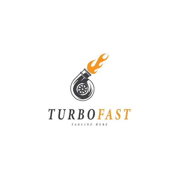 El logotipo del vector turbo rápido sobre un fondo blanco