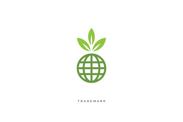 Logotipo del vector vegano de alimentos globales