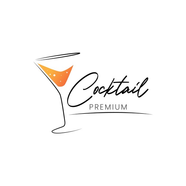 Logotipo vector de vidrio de cóctel minimalista sencillo