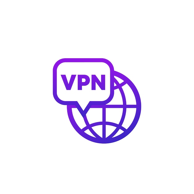 Logotipo de vector vpn en blanco