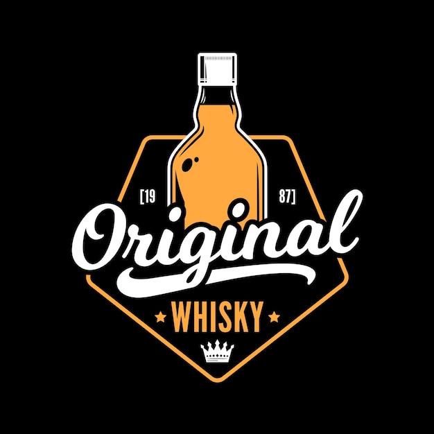 El logotipo de Vector Whiskey Vintage