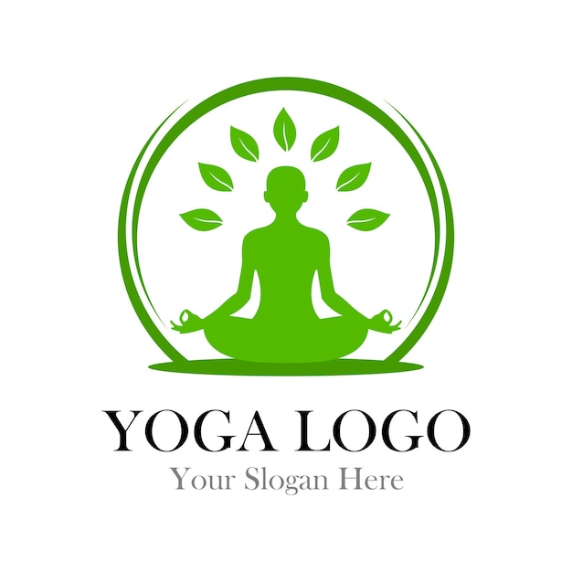 logotipo de vector de yoga de naturaleza