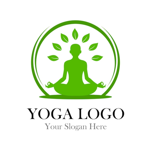 Logotipo de vector de yoga de naturaleza