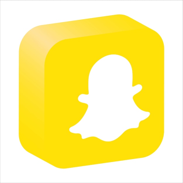 Vector el logotipo vectorial 3d de snapchat.