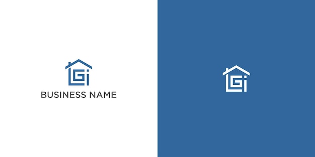 El logotipo vectorial abstracto combina la casa y la letra GLI